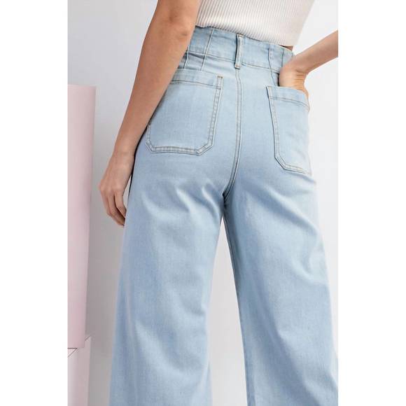 NEW EE:SOME the metamorphosis mineral wash wide leg jeans in denim - Picture 4 of 5